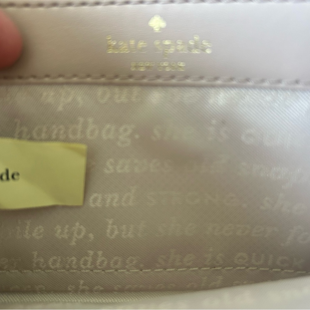 kate spade “Storybook writing inside” Rose Gold Multicolor Glitter Zip Wallet - Picture 5 of 6